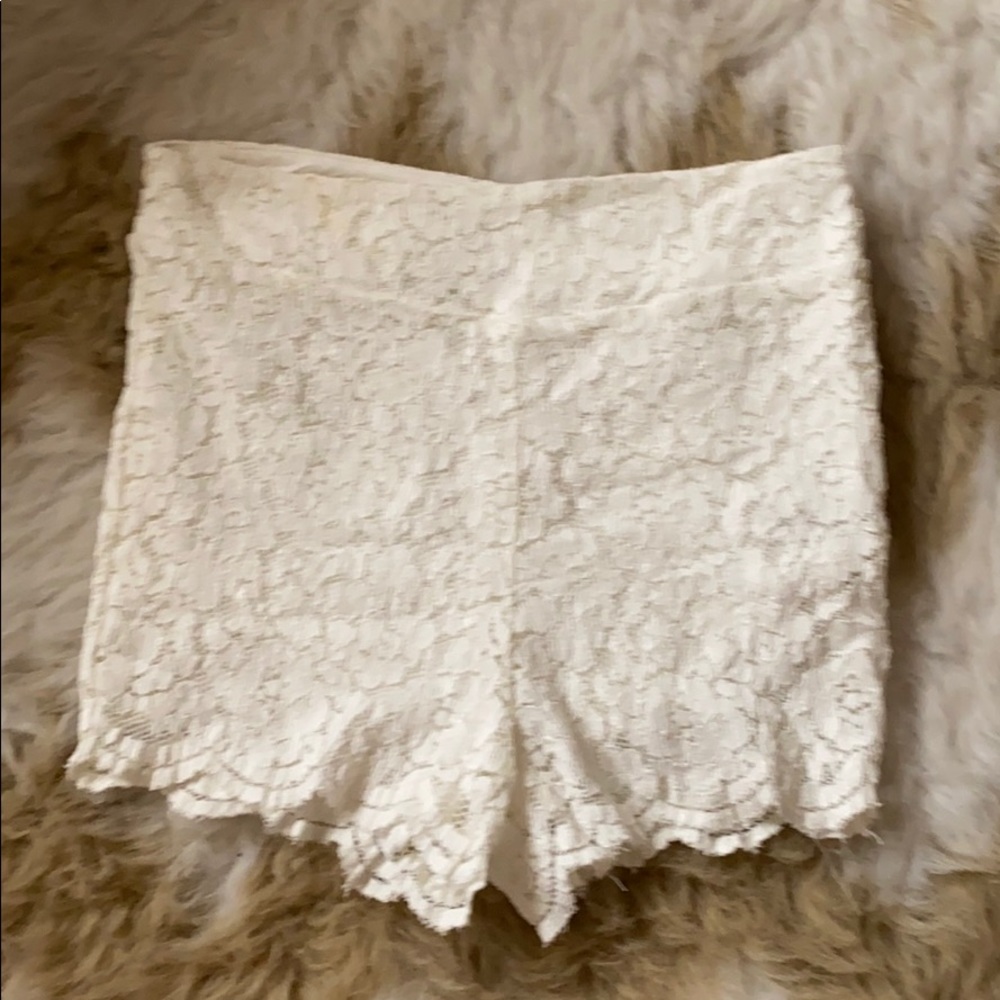Free People High Waisted Lace Shorts